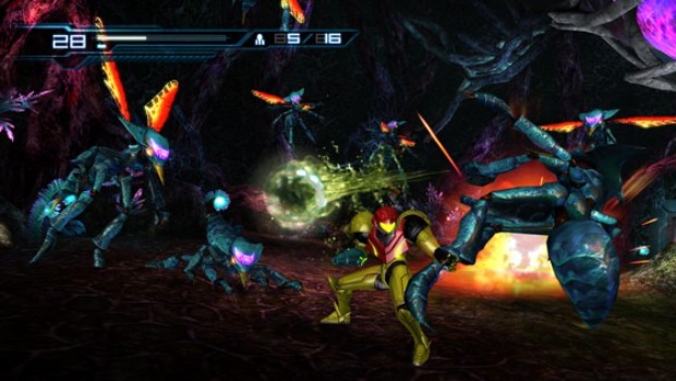 Metroid: Other M swarms of enemies screenshot (Wii)