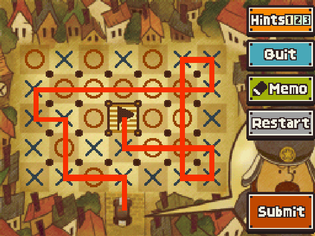 Professor Layton and the Unwound Future puzzle 51 Park the Car solution screenshot