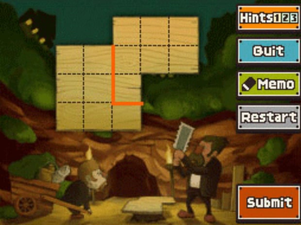 Professor Layton and the Unwound Future puzzle 92 Cave Cover Up solution screenshot