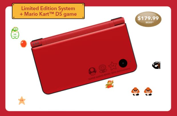 Red DSi XL Mario 25th Anniversary American system bundle