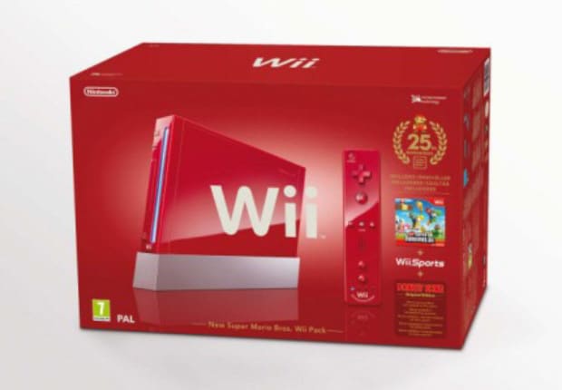 Red Wii Mario 25th anniversary European PAL box artwork. Release date is October 29, 2010