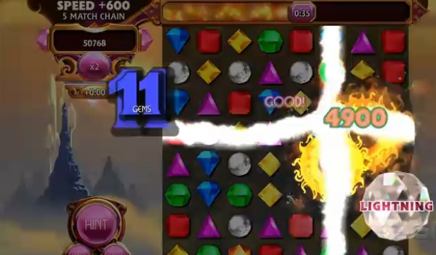 Bejeweled 3 screenshot Lightning Mode