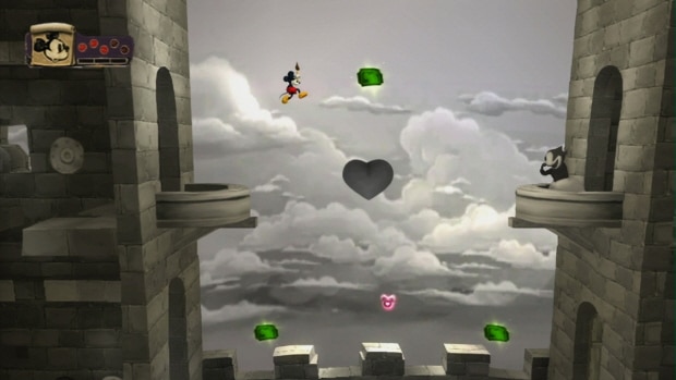 Epic Mickey 2D side-scrolling transition level screenshot