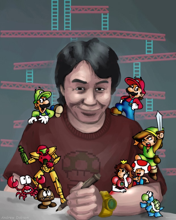 Miyamoto Nintendo characters drawing