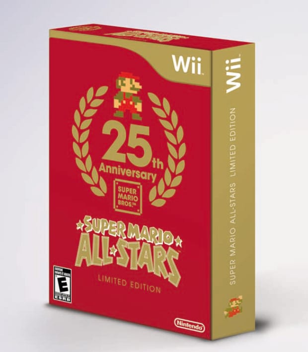 Super Mario All-Stars Wii 25th Anniversary American box artwork