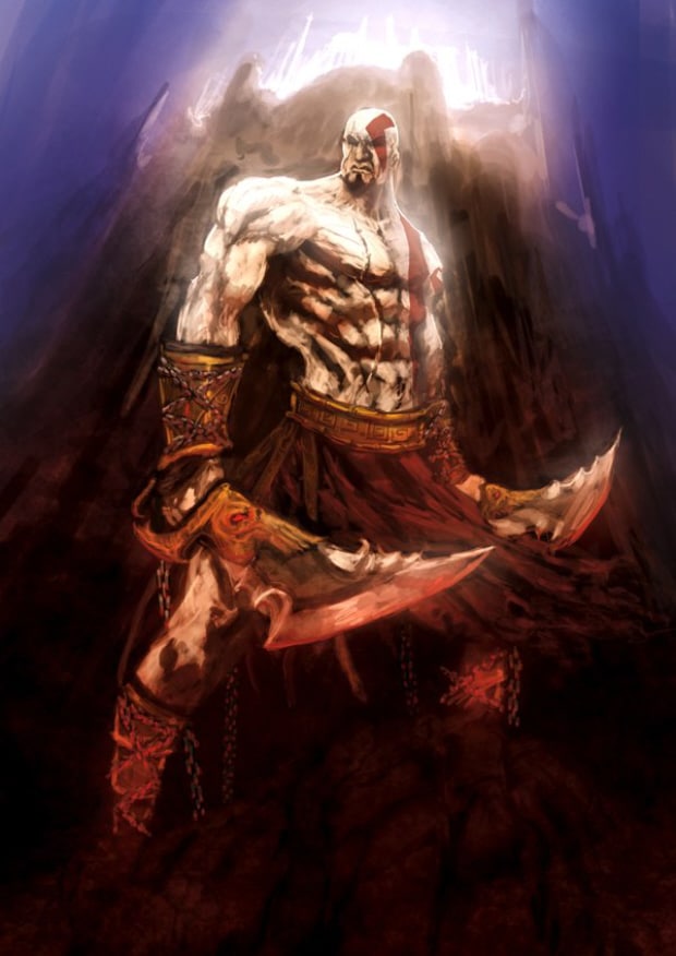 Kratos at Mount Olympus artwork by slaine69