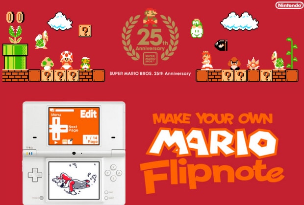 Make Your Own Mario Flipnote 25th anniversary artwork