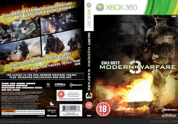 Call of Duty: Modern Warfare 3 box artwork (fake)