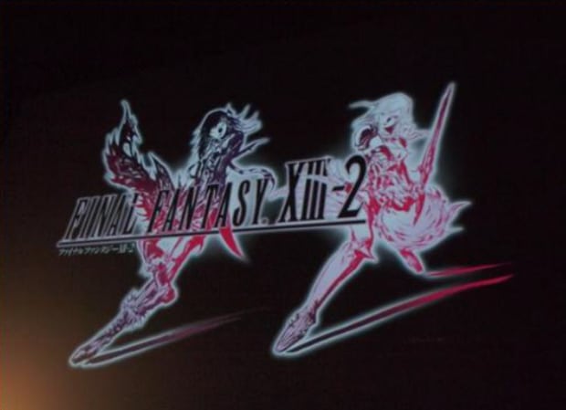 Final Fantasy XIII-2 screenshot of official artwork and logo