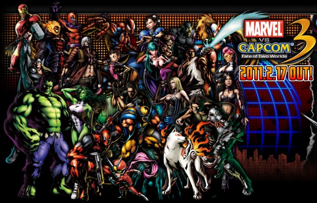 Marvel vs Capcom 3 full roster wallpaper