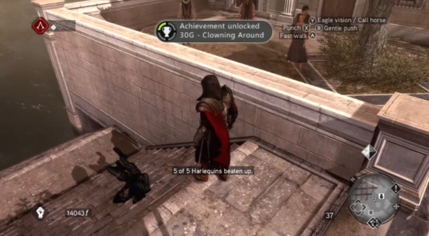 Assassin's Creed: Brotherhood The Da Vinci Disappearance DLC Achievements Trophies guide screenshot - Clowning Around