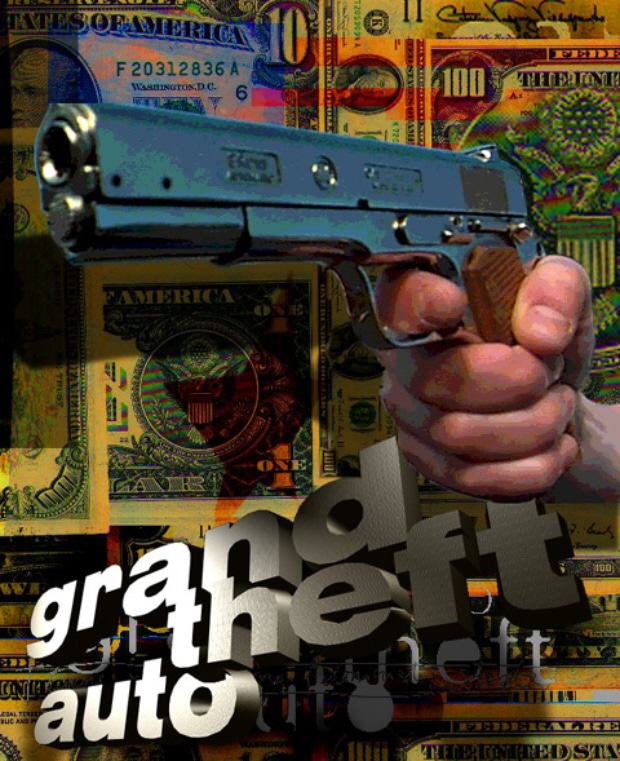 Prototype box artwork for Grand Theft Auto 1