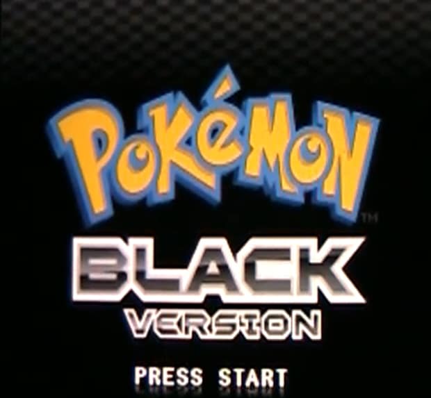 Pokemon Black Version logo in-game screenshot (DS)