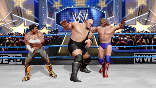 WWE All Stars screenshot of a Handicap Match
