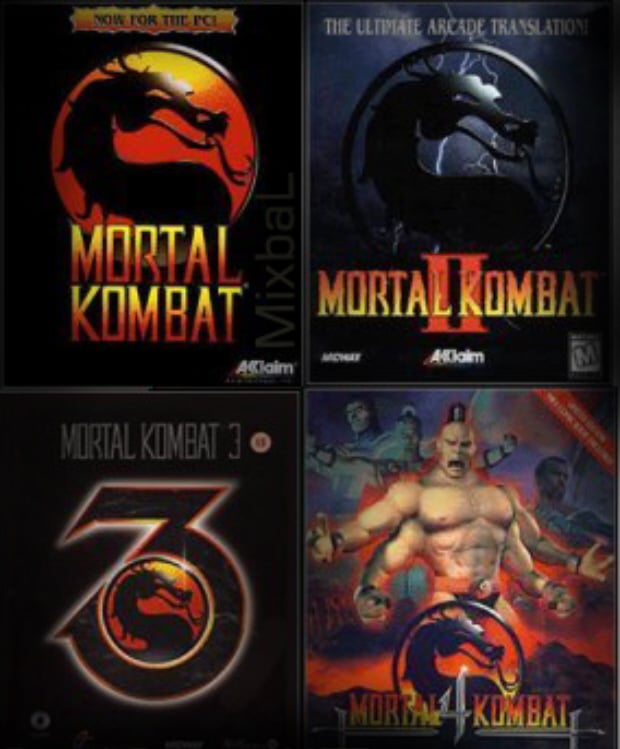 Mortal Kombat 1,2,3,4 logos