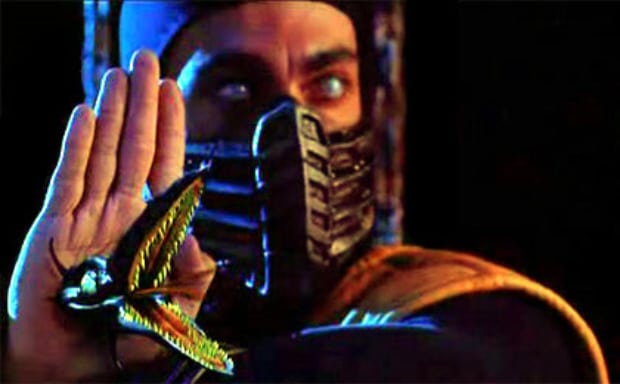 The iconic Scorpion scene from the 1995 Mortal Kombat movie
