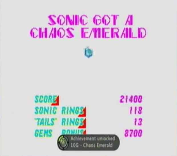 Sonic the Hedgehog 2 Achievements guide screenshot - Chaos Emerald for 10G! (Xbox 360)