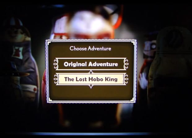 Stacking: The Lost Hobo King walkthrough screenshot for this DLC on XBLA and PSN