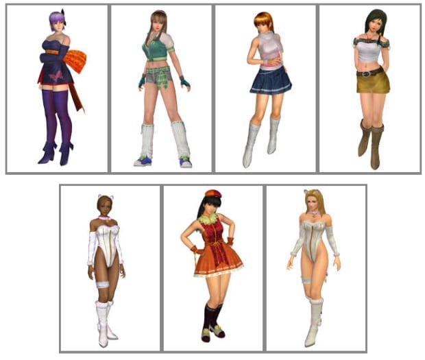 Alternative outfits for the cute girls in Dead or Alive Dimensions as downloadable content via SpotPass (3DS)