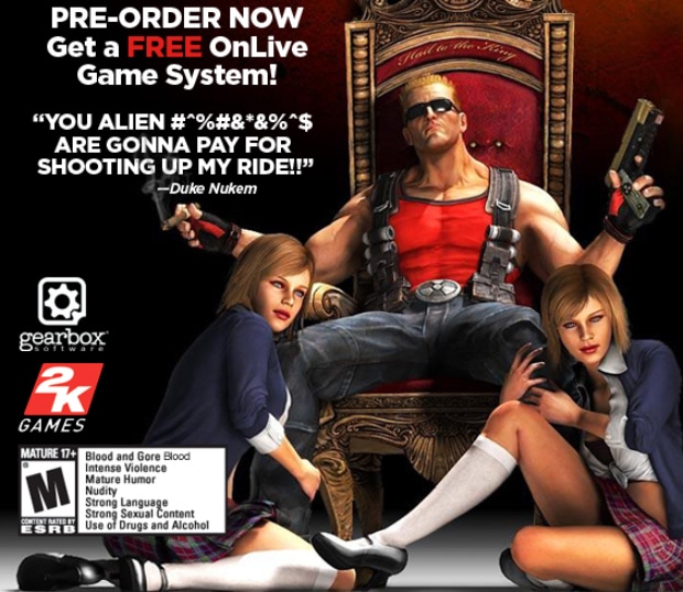 Duke Nukem Forever OnLive pre-order includes free MicroConsole a $100 value