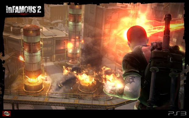 Infamous 2 wallpaper - Aerial Explosion ftw!
