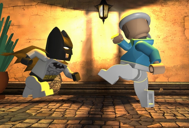 Lego Batman about to kick a fool in the face!