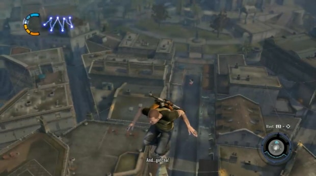 Climb to the very top of buildings like this one to find Dead Drops in InFamous 2