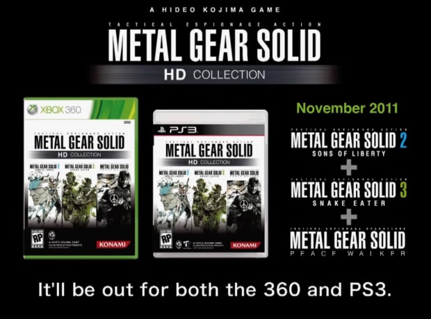Metal Gear Solid HD Collection includes MGS2, MGS3 and MGS: Peace Walker for PS3 and Xbox 360
