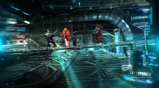 Prey 2 gameplay screenshot? Multi-targeting while on parkour bounty-chase!