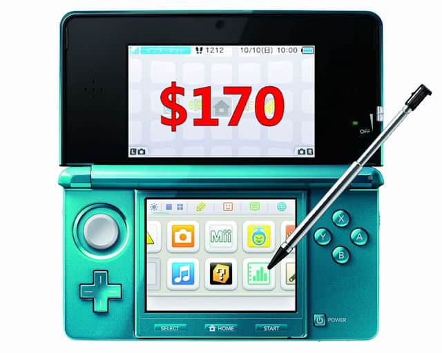3DS price drop in 2011 to $170 from $250 at launch