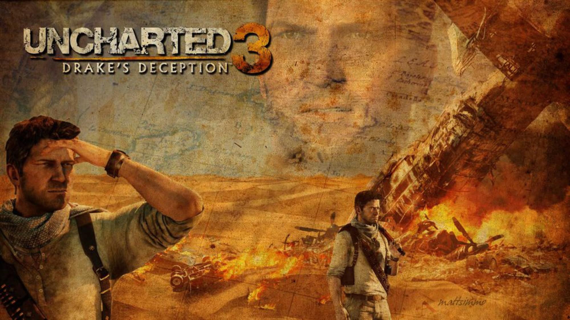 Uncharted 3 Wallpaper Old Map Style By Mattsimmo