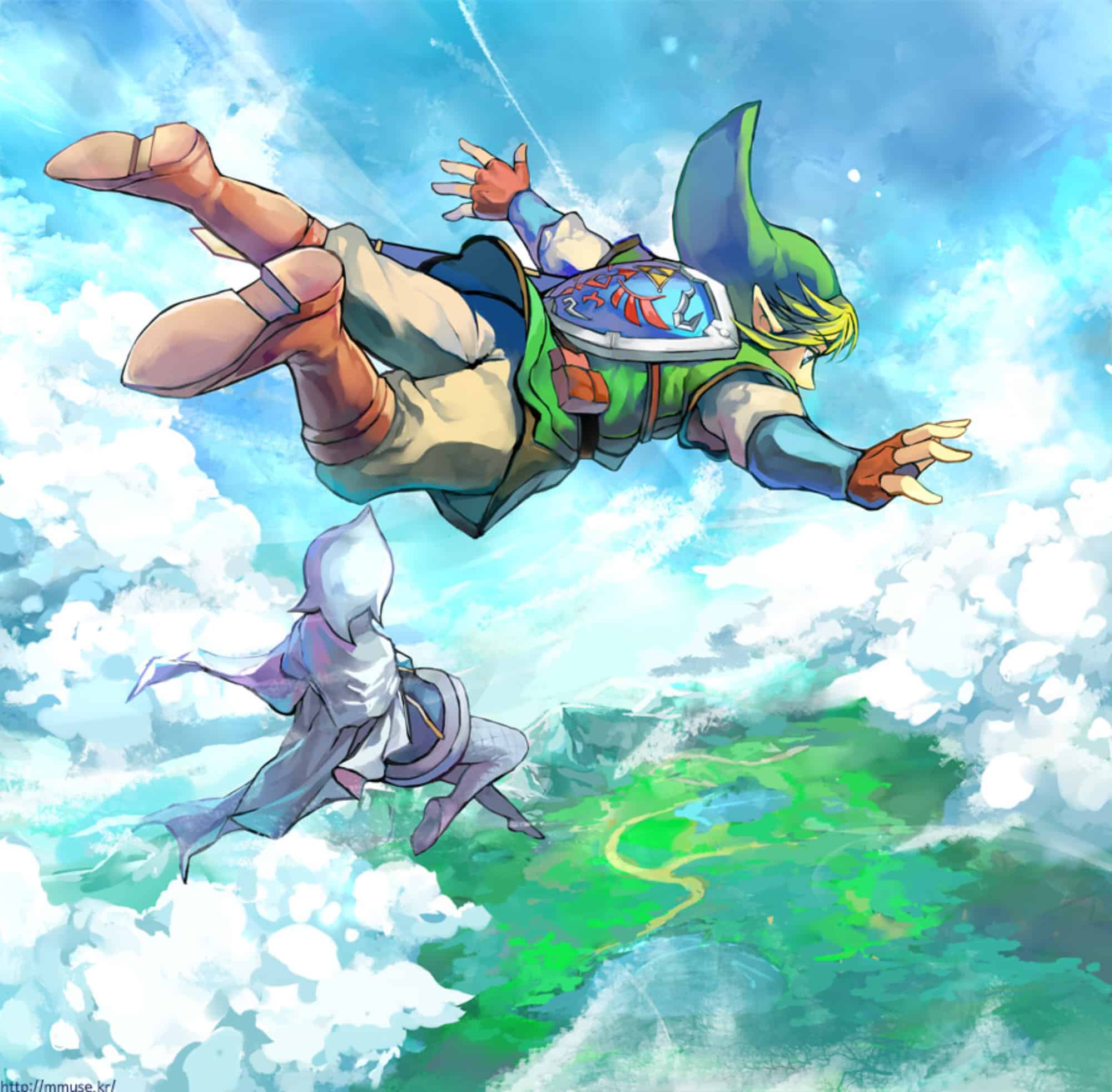 The Legend of Zelda: Skyward Sword Wallpaper Freefalling