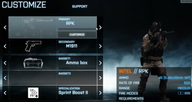 Battlefield 3 Screenshot of Weapon Customization Being Shown In Gameplay