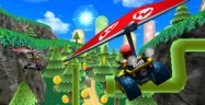 Mario Kart 7 Screenshot Flying Gameplay With Hang Glider Wings