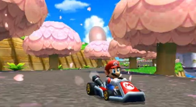 Mario Kart 7 Cherry Blossoms Screenshot (3DS)