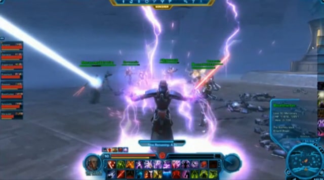 Star Wars: The Old Republic Screenshot of Force Lightning Gameplay Footage