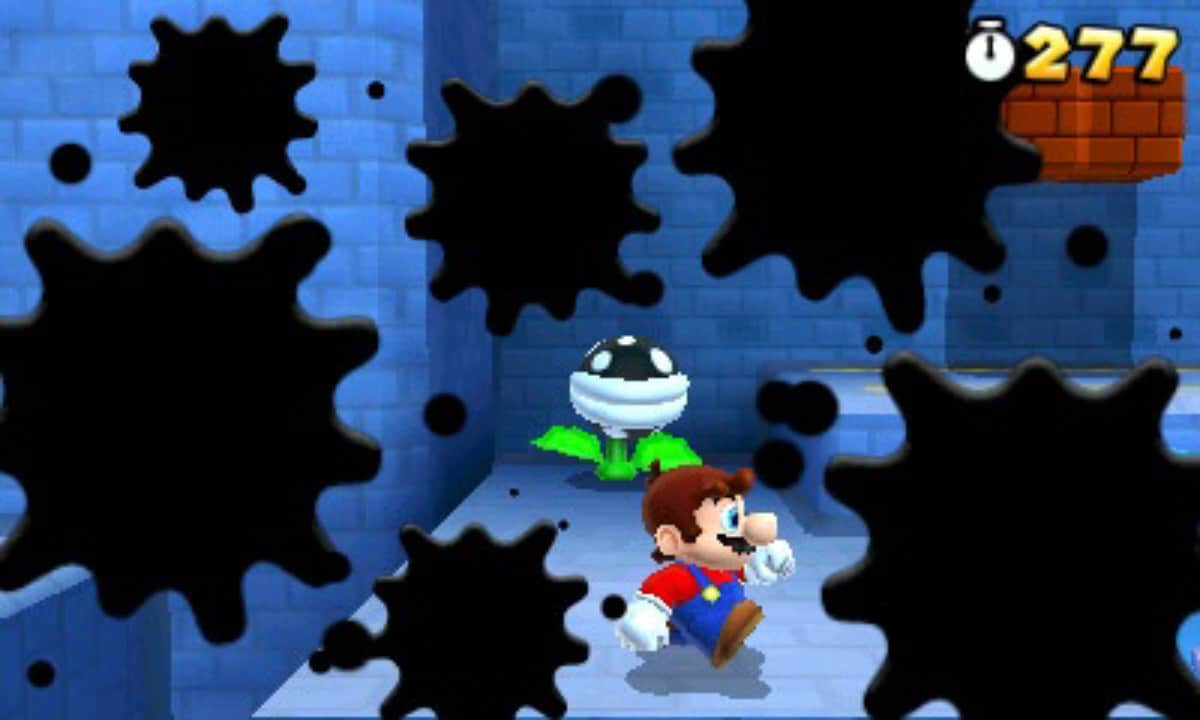 Super Mario 3D Land Small Mario and Ink Piranha Screenshot