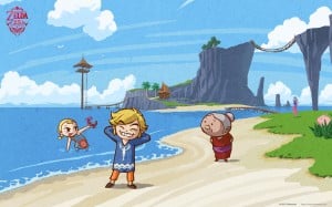 The Legend of Zelda Wallpaper (The Wind Waker) - Link's Sis and Grandma On Beach