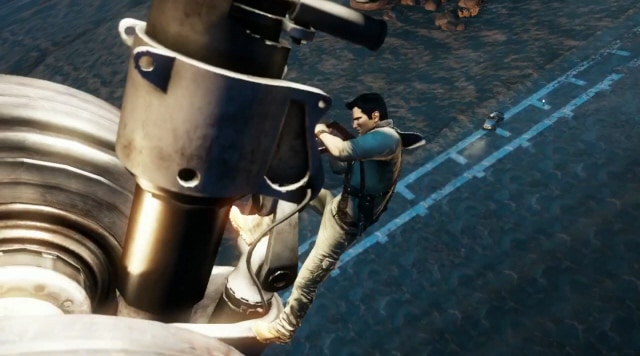 Uncharted 3 Screenshot - Drake Hangs From Plane!