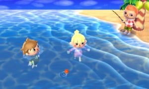 Animal Crossing 3DS Screenshot - Swimming At Da Beach!