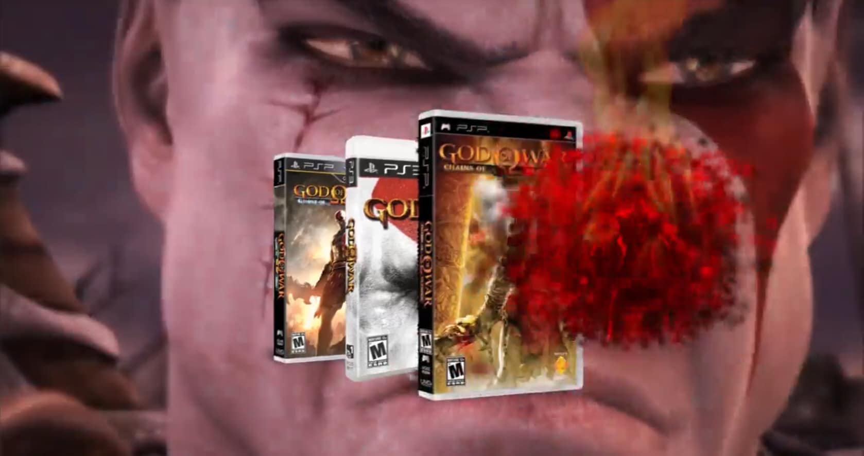 God of War Origins Collection Set Screenshot With Kratos Face