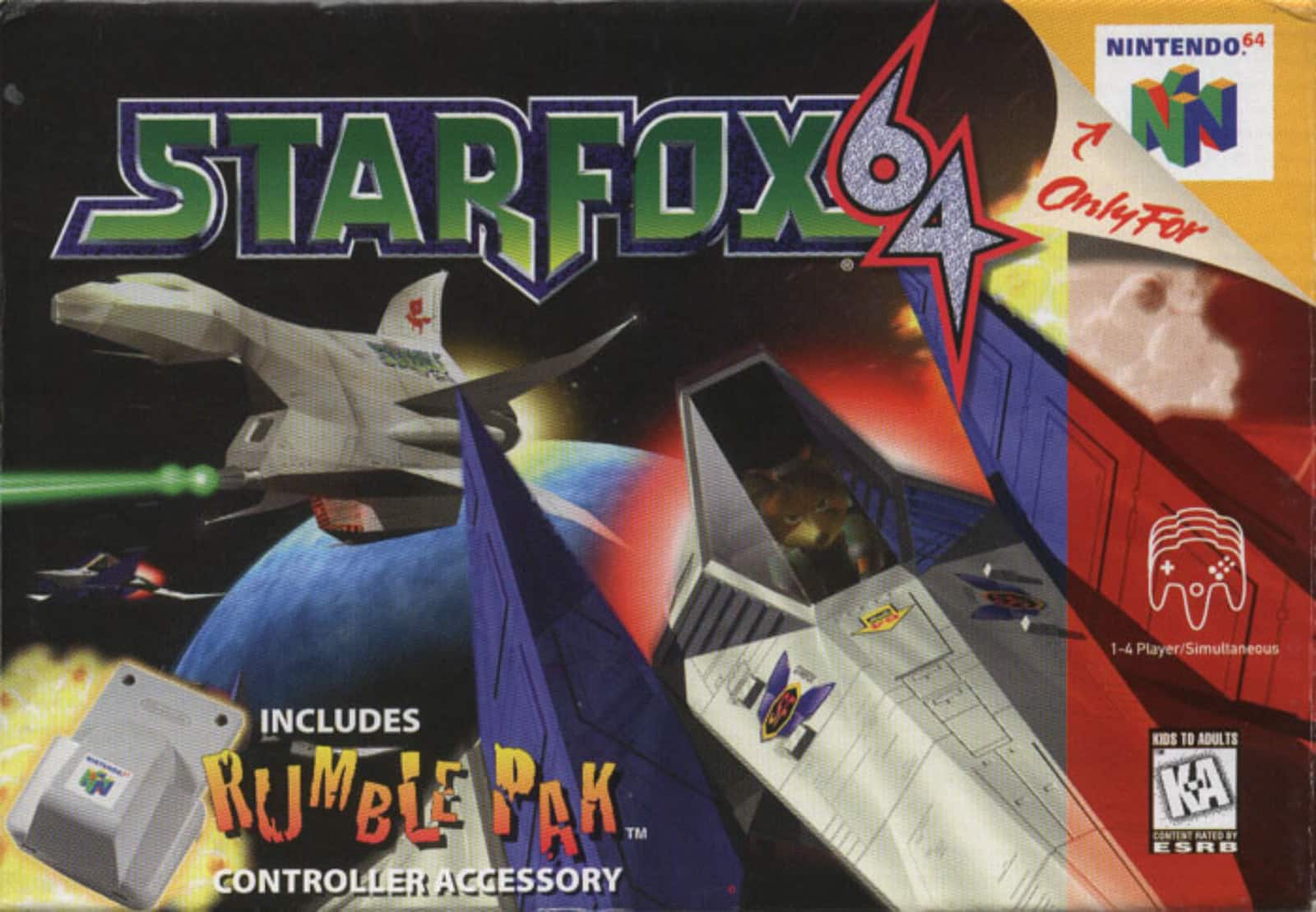 Star Fox 64 Rumble Pak Artwork for N64 Game