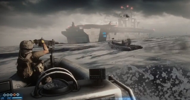 Battlefield 3 Boat Gameplay Atop Water