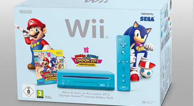The Blue Colored Wii System Bundled With Mario & Sonic At the London 2012 Olympic Games