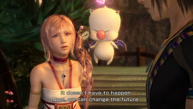 Final Fantasy XIII-2 Serah screenshot. Also showing Moggle and Noel