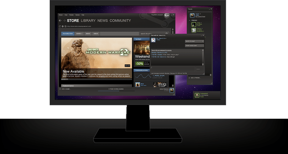 Steam PC monitor
