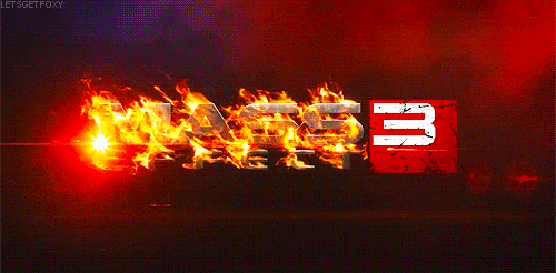Mass Effect 3 logo on fire