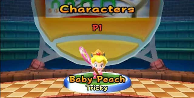 Mario Tennis Open Baby Peach Character Unlock Screen