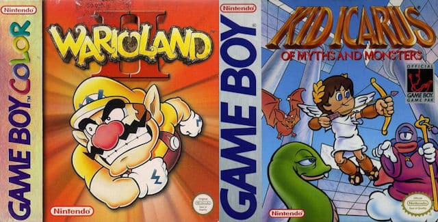 Wario Land 2 and Kid Icarus: Of Myths and Monsters boxarts