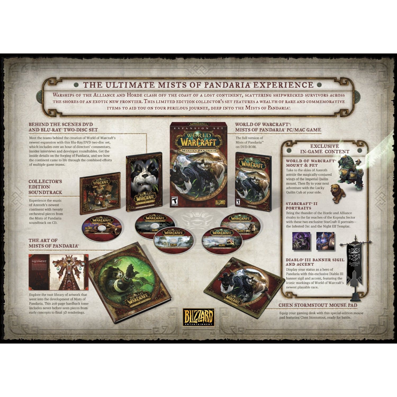 World Of Warcraft: Mists Of Pandaria Collector’s Edition Contents